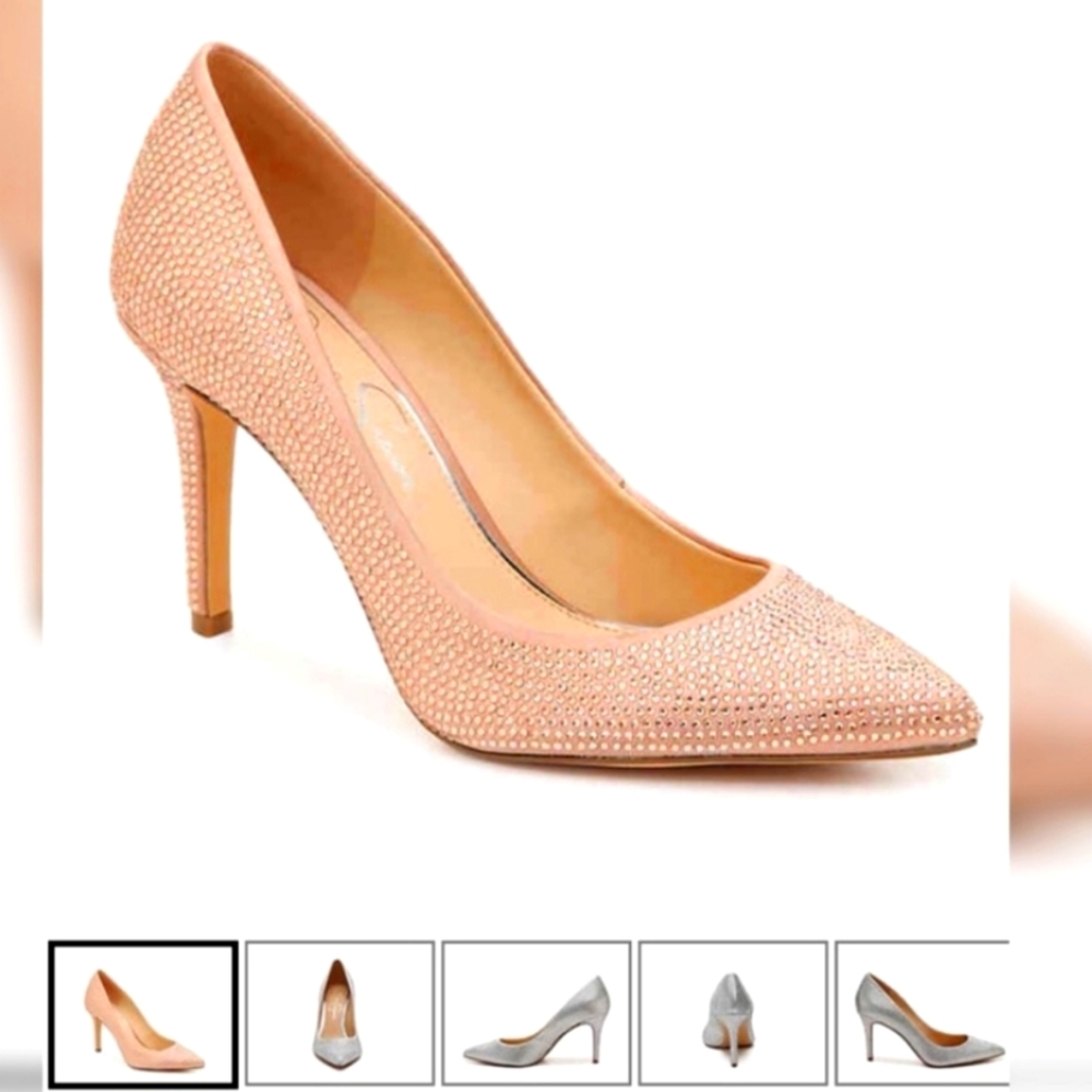 Nude blush sparkly heels/pumps